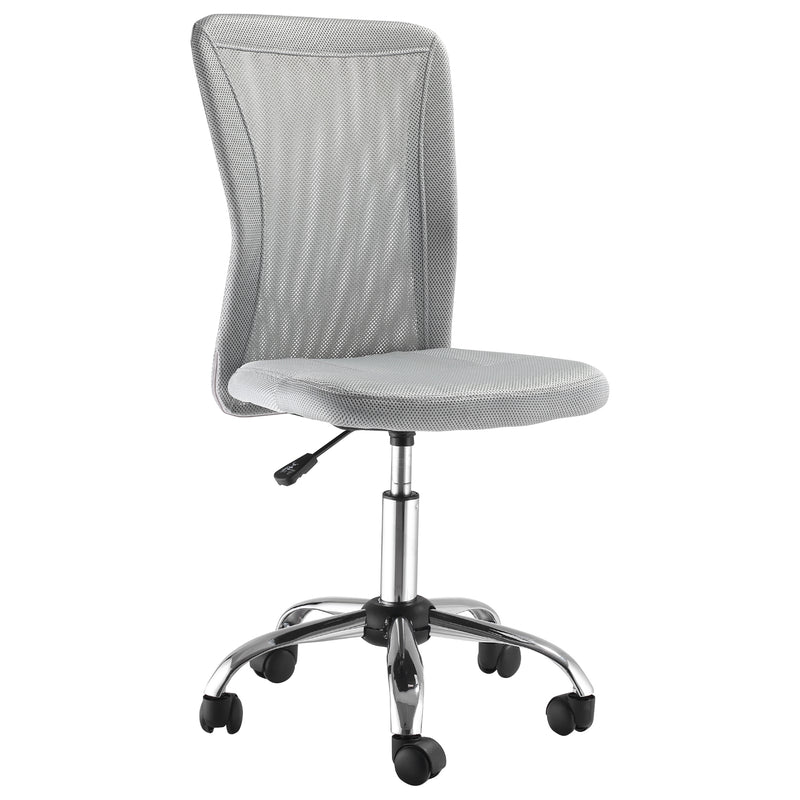 Vinsetto Armless Office Chair Ergonomic Height Adjustable Mesh Back Wheel Grey