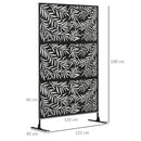 Outsunny 6.5FT Metal Outdoor Privacy Screen Panel w/ Stand and Expansion Screws