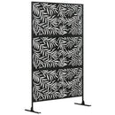 Outsunny 6.5FT Metal Outdoor Privacy Screen Panel w/ Stand and Expansion Screws