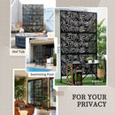 Outsunny 6.5FT Metal Outdoor Privacy Screen Panel w/ Stand and Expansion Screws