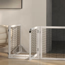 PawHut 8 Panels Freestanding Dog Barrier for S and M Dogs - White