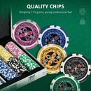SPORTNOW 300-Piece Poker Chips Set w/ Mat, Aluminium Case, Two Decks of Cards