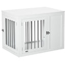 PawHut Furniture-Style Dog Crate End Table w/ 2 Doors, for Medium Dogs