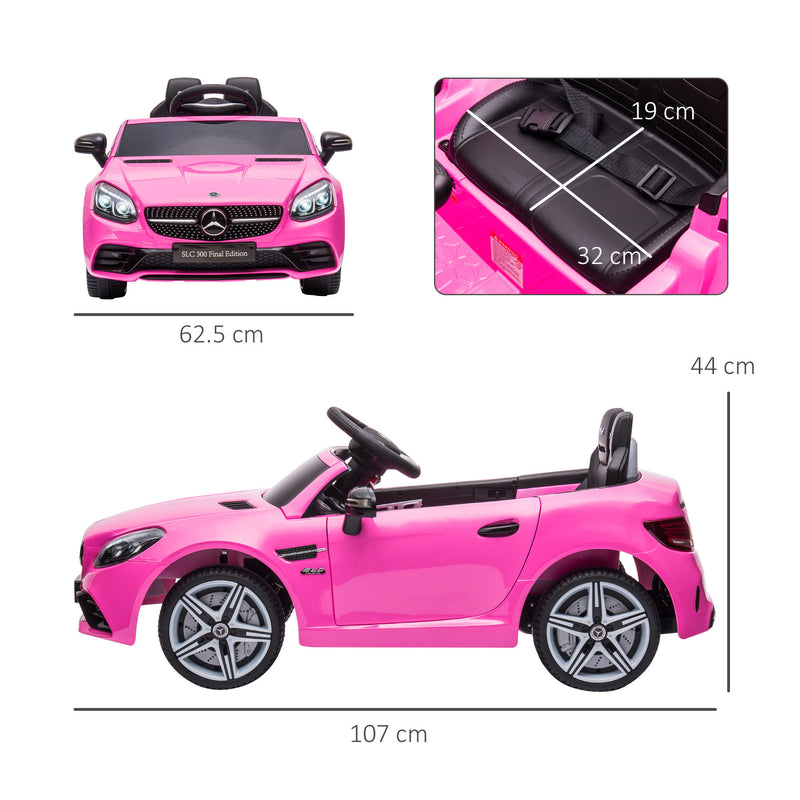 Aiya Play Kids Electric Ride On Car Mercedes Benz SLC 300 12v - Pink