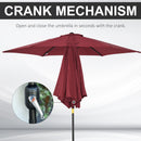 Outsunny 2.6M Patio Umbrella Parasol Sun Shade Garden Aluminium Wine Red