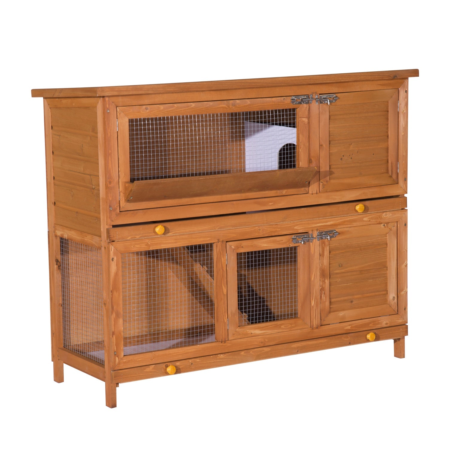 Pawhut Rabbit Hutch Sauce yellow