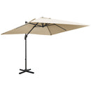Outsunny 2.7 x 2.7 m Cantilever Parasol Garden Umbrella w/ Cross Base White