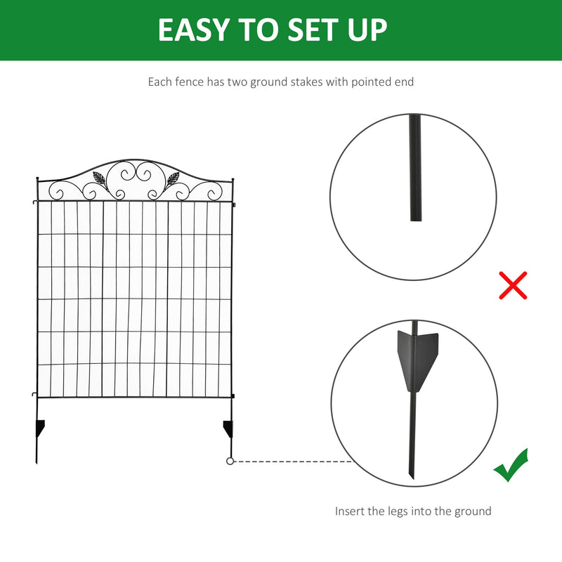 Outsunny Garden Decorative Fence Panels 44in x 12ft