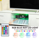 HOMCOM TV Stand High Gloss with LEDs 160cm - White