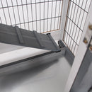 Two Level Rabbit Hutch - Grey & White