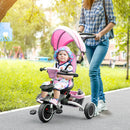HOMCOM Baby Tricycle 7in1 Stroller with Handle - Pink