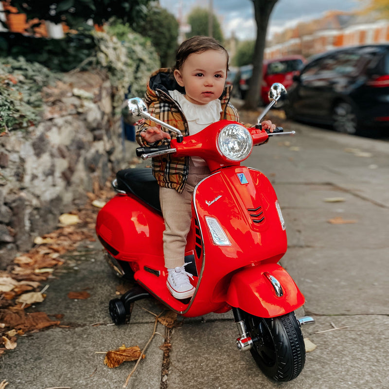 Kids Electric Ride On Scooter Motorcycle 6V with Lights - Red