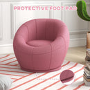 HOMCOM Modern Round Boucle Armchair Accent Chair for Living Room Bedroom Pink