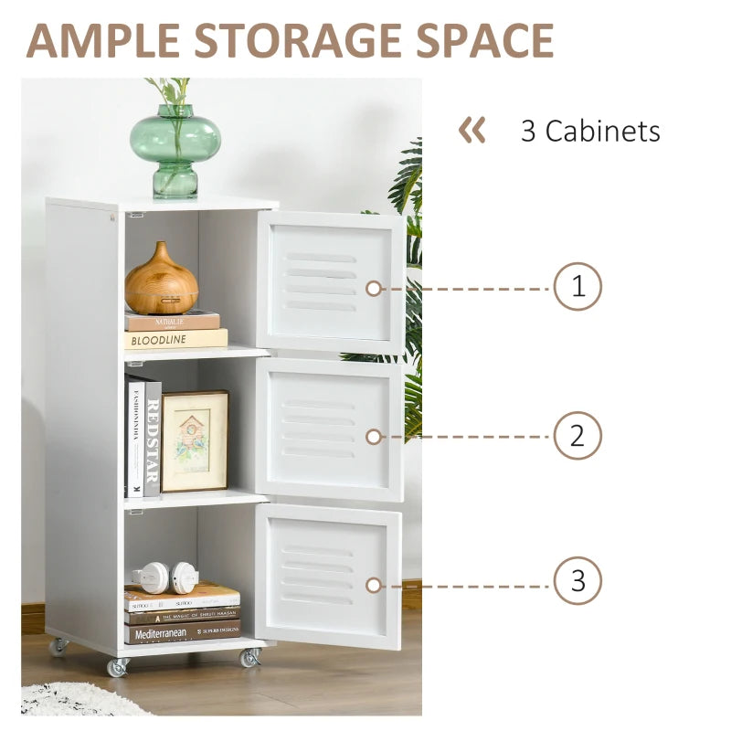 HOMCOM Filing Cabinet with Metal Door 103x38x38cm White