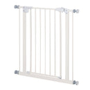 PawHut 74-80cm Adjustable Metal Pet Gate Safety Barrier w/ Auto-Close Door White