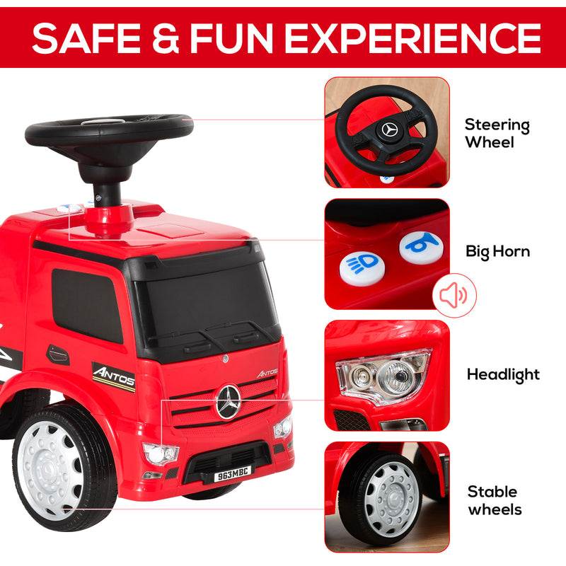 HOMCOM Kids Ride On Car Mercedes Benz Truck - Red