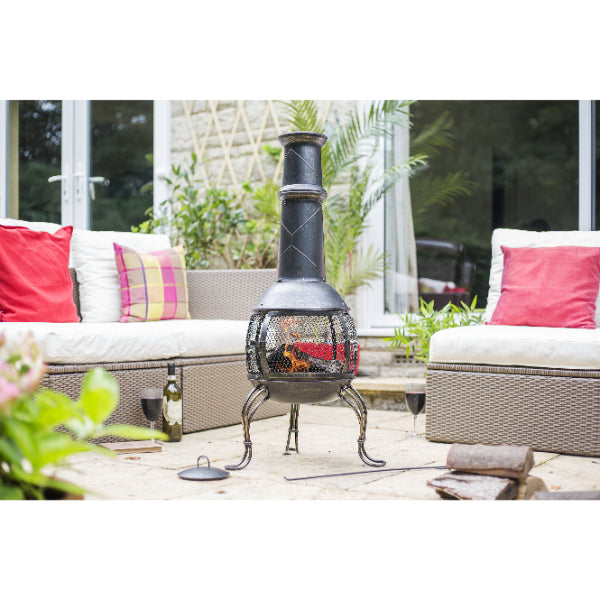 La Hacienda Chiminea - Leon Mesh Steel Chimenea Large