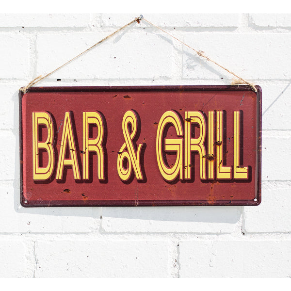 La Hacienda Wall Art - Bar & Grill Embossed Metal Sign 40x20