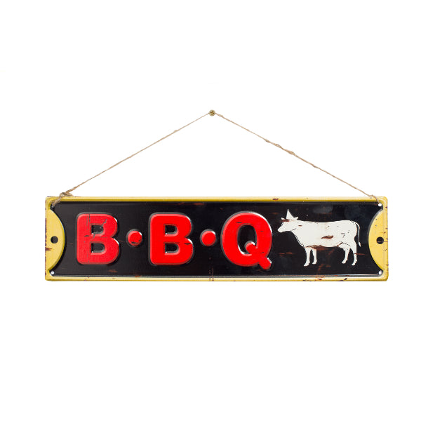 La Hacienda Wall Art - Bbq Embossed Metal Sign 40x10