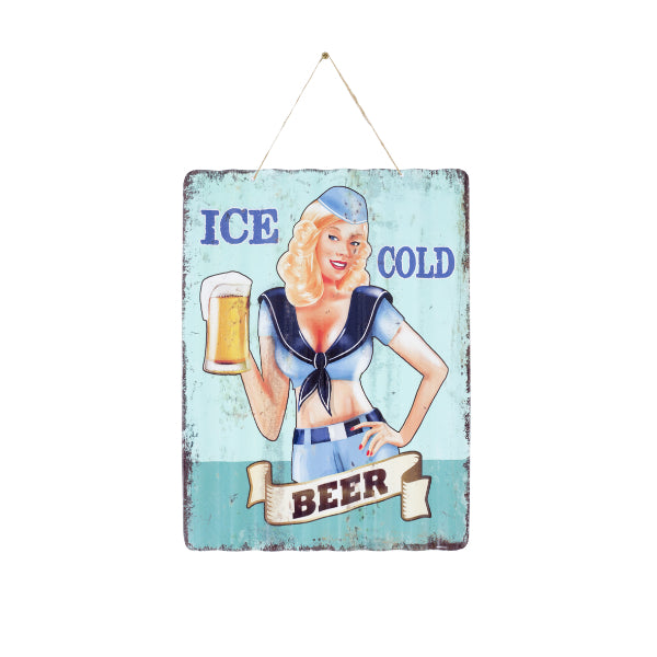 La Hacienda Wall Art - Corrugated Ice Cold Beer Metal Sign