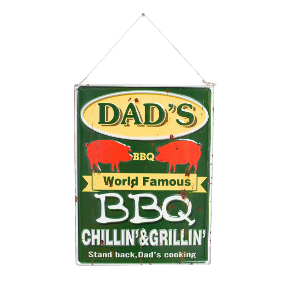 La Hacienda Wall Art - Dad's Bbq Embossed Metal Sign 30x40