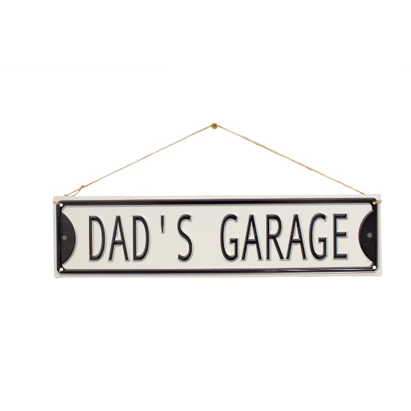 La Hacienda Wall Art - Dad's Garage Embossed Metal Sign 40x10