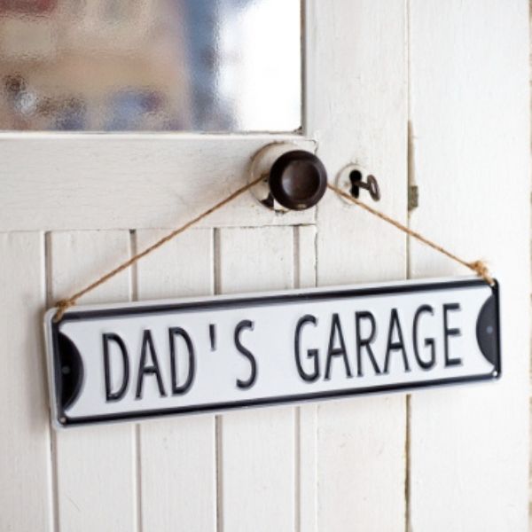 La Hacienda Wall Art - Dad's Garage Embossed Metal Sign 40x10