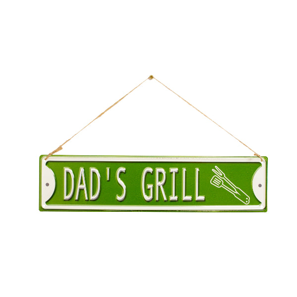 La Hacienda Wall Art - Dad's Grill Embossed Metal Sign 40x10