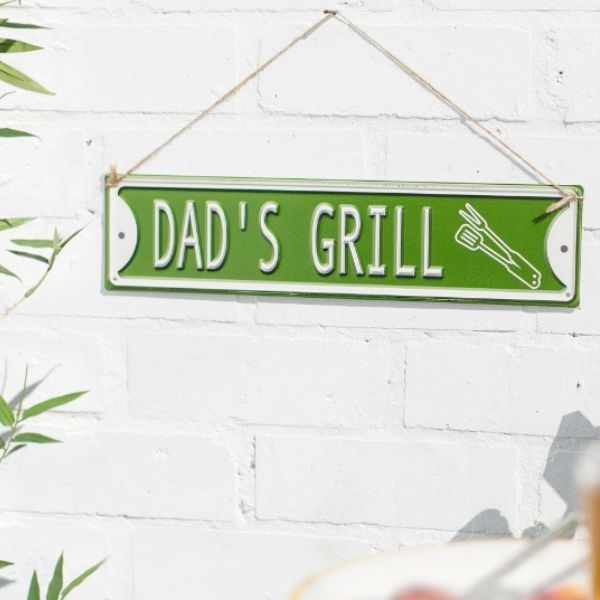 La Hacienda Wall Art - Dad's Grill Embossed Metal Sign