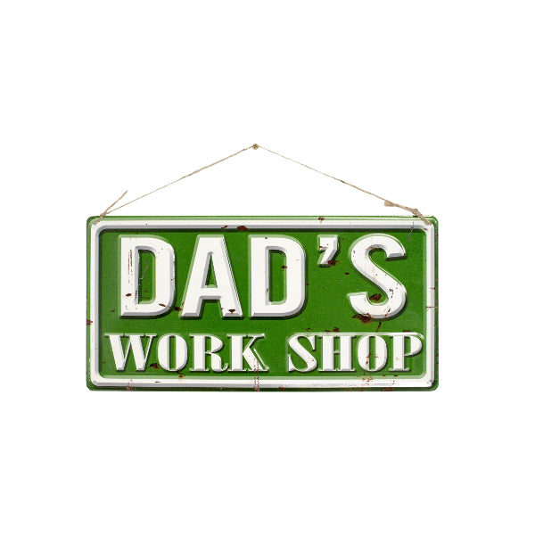 La Hacienda Wall Art - Dad's Workshop Embossed Metal Sign 40x20