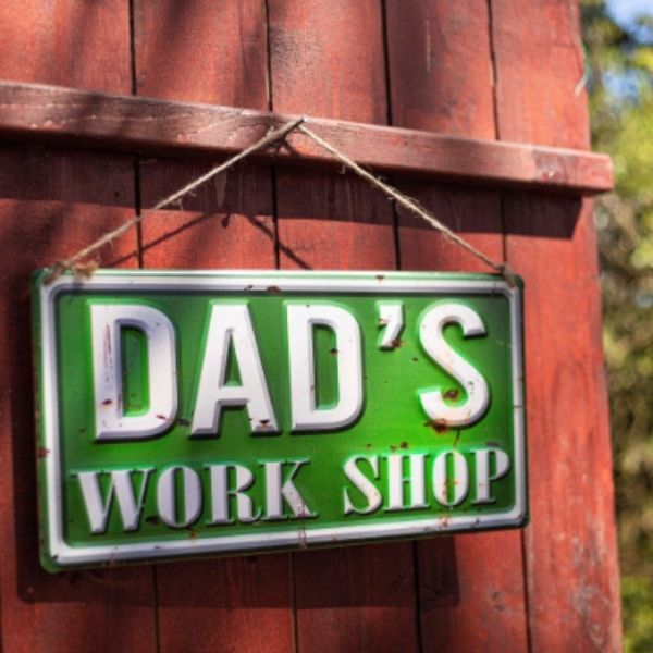 La Hacienda Wall Art - Dad's Workshop Embossed Metal Sign 40x20