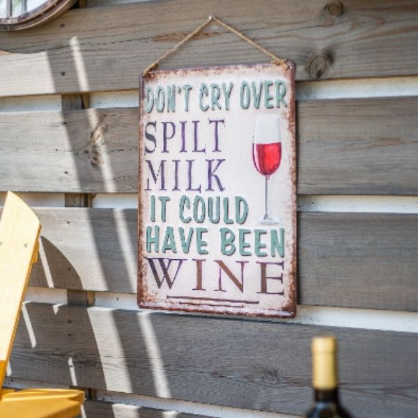 La Hacienda Wall Art - Don't Cry Over Spilt Milk Metal Sign