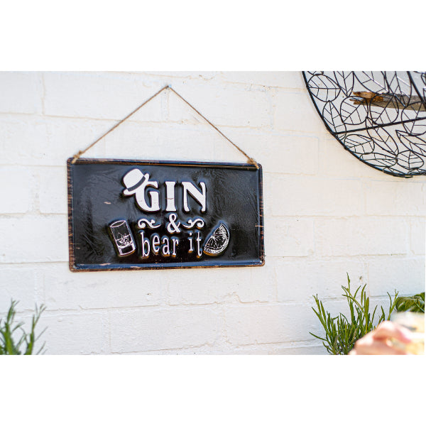 La Hacienda Wall Art - Gin & Bear It Metal Sign