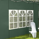 Outsunny Gazebo Side Panels for 3x3(m) or 3x4m Pop Up Gazebo, 2 Pack, Green
