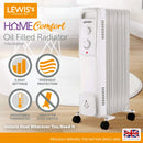 Lewis's Oil Filled Radiator 7 Fin - 1500w White