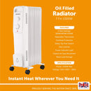 Lewis's Oil Filled Radiator 7 Fin - 1500w White