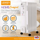 Lewis's Oil Filled Radiator 9 Fin - 2000w White