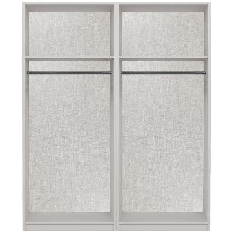 Balagio Ready Assembled Wardrobe with  4 Doors & 2 Mirrors - White Gloss