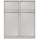 Balagio Ready Assembled Wardrobe with 4 Doors & 2 Mirrors - Dusk Grey Gloss