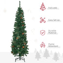 HOMCOM Christmas Tree Pencil 5.5' with 21 Pine Cone