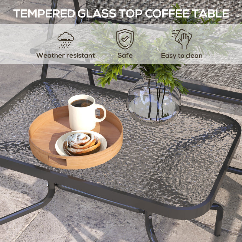 Outsunny Patio Furniture Set, Garden Set w/ Table, Foldable Chairs, a Loveseat
