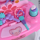 Kids Pretend Play Plastic Vanity Table Set Pink/White