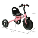HOMCOM Baby Kids Children Toddler Tricycle Ride On 3 Wheels Bike (Pink)