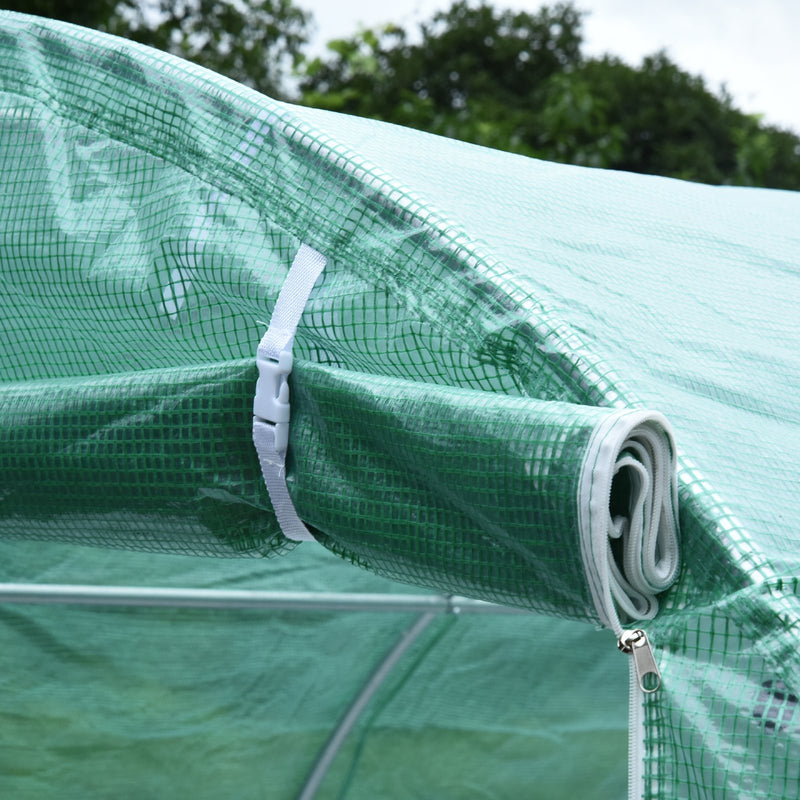 Outsunny Galvanised Steel Walk-in Greenhouse 6 x 3M Green