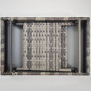 Outsunny Foldable Outdoor Coffee Table, Metal Frame Rattan Side Table, Grey