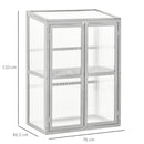 Outsunny Wooden Cold Frame Greenhouse Polycarbonate Garden Grow House for Flower Vegetable Plants