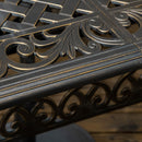 Outsunny 7-PC Cast Aluminum Patio Dining Set W/ Umbrella Hole & Cushion, Bronze