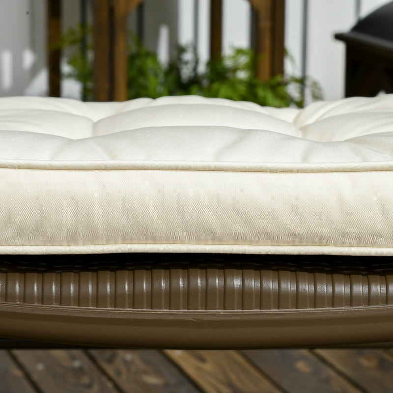Outsunny 42 x 42cm Replacement Garden Seat Cushion Pad with Ties, Cream