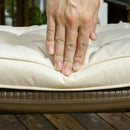 Outsunny 42 x 42cm Replacement Garden Seat Cushion Pad with Ties, Cream
