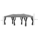 Outsunny 3 x 6 m Garden Outdoor Metal Gazebo Grey